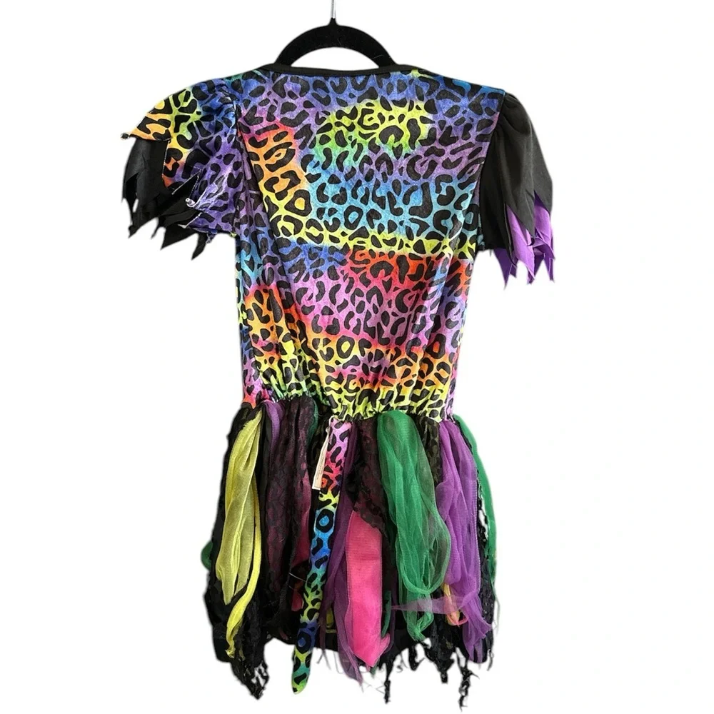 Spirit Halloween Girls Chetah Leopard Print Dress Short Sleeve Kitty Cat Costume